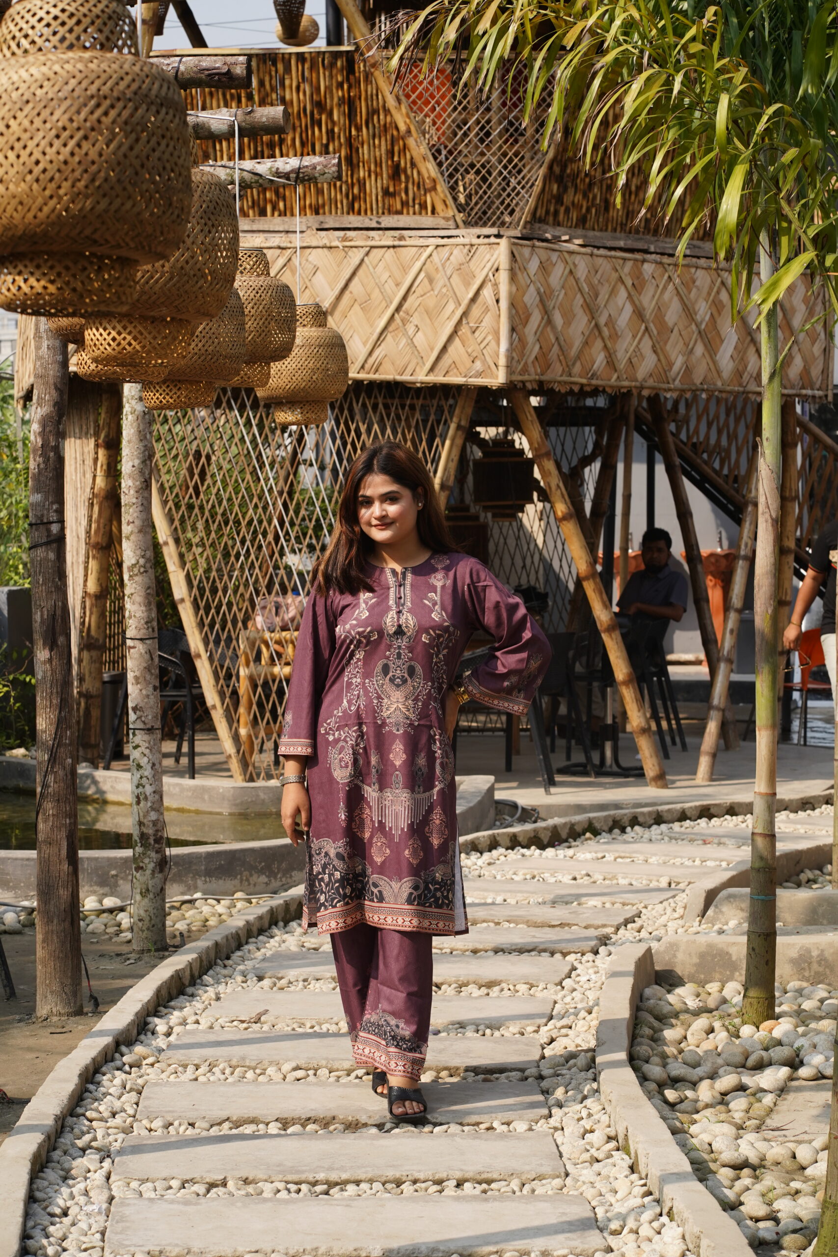 সফ্ট কটন সিল্ক মিক্সড লং টু-পিস! - Image 4