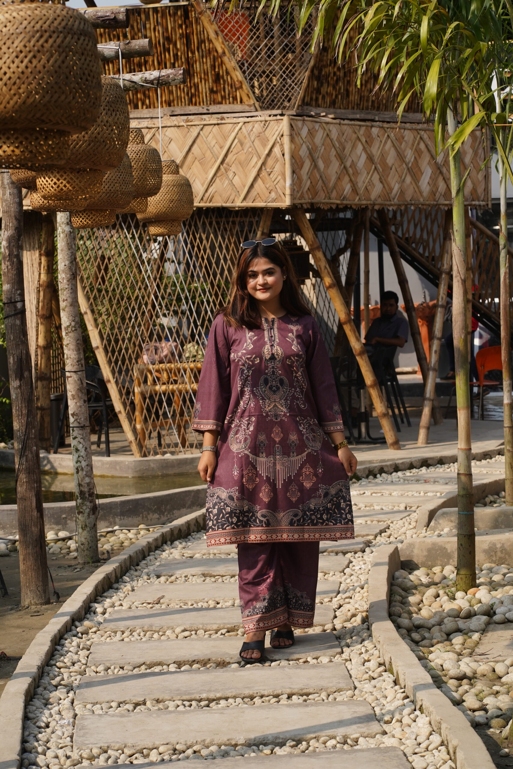 সফ্ট কটন সিল্ক মিক্সড লং টু-পিস!