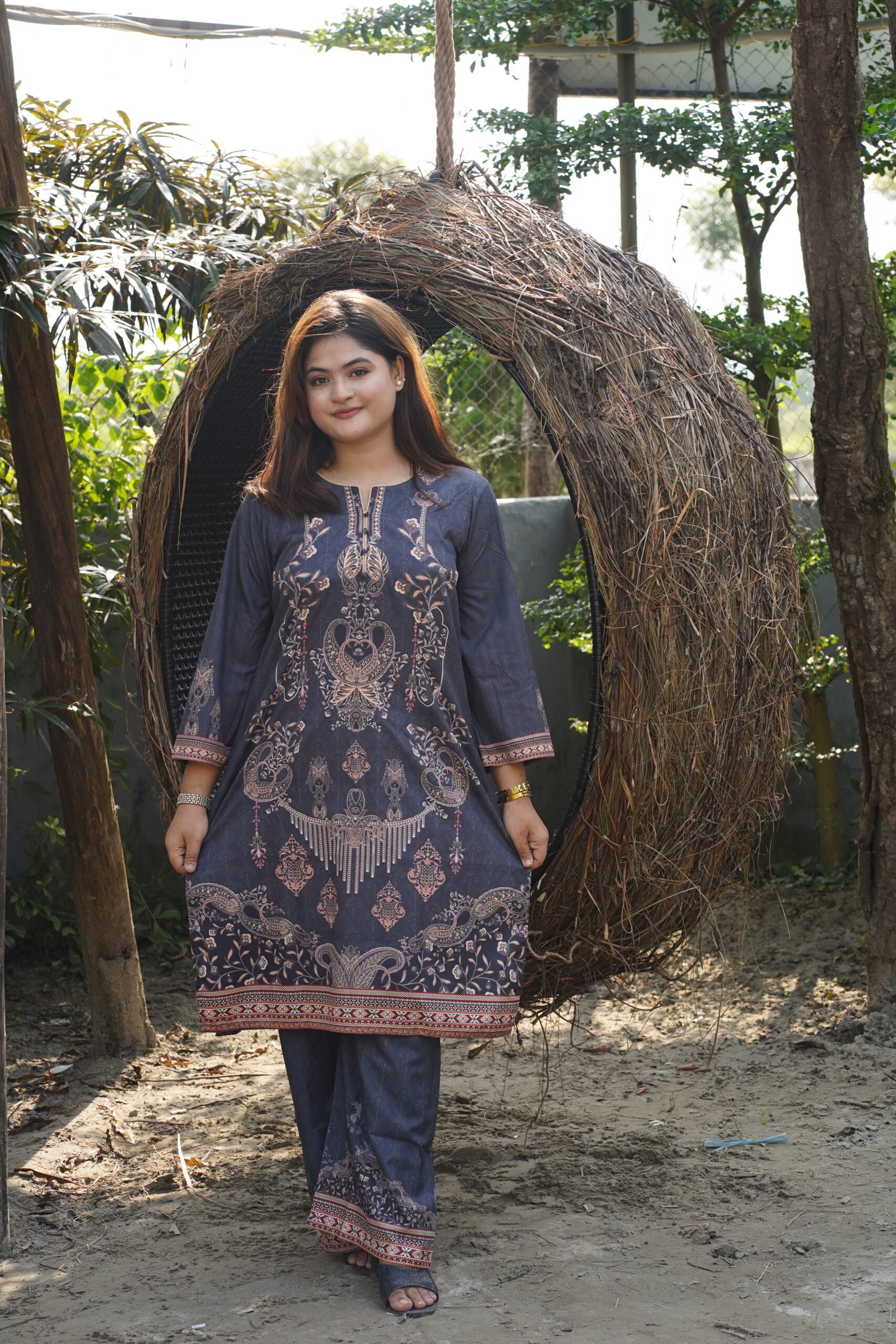 সফ্ট কটন সিল্ক মিক্সড লং টু-পিস! - Image 3